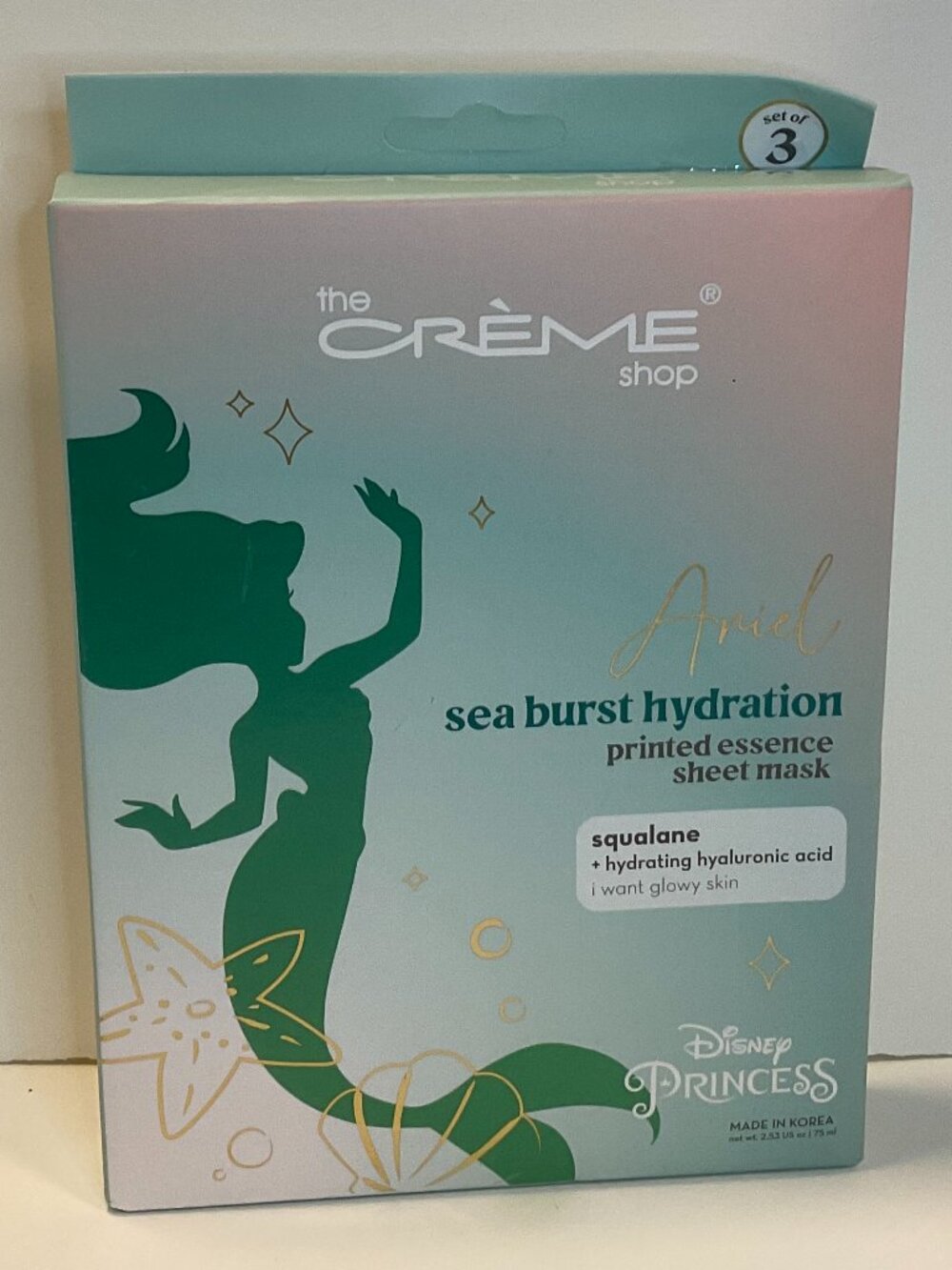 The Crème Shop x Disney Ariel Sea Burst Hydration Sheet Mask NEW K-Beauty